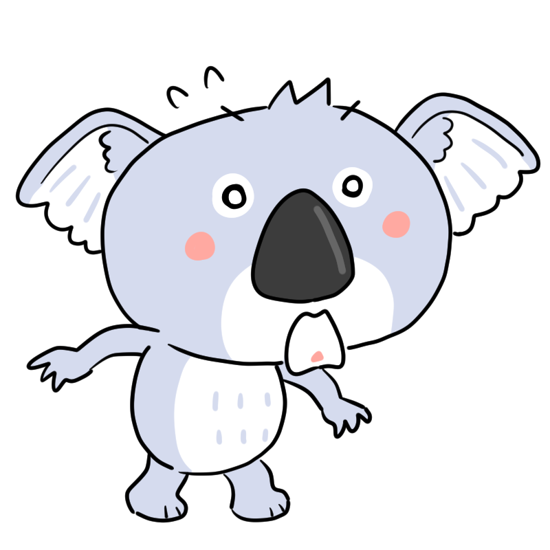 驚くコアラのかわいいイラスト