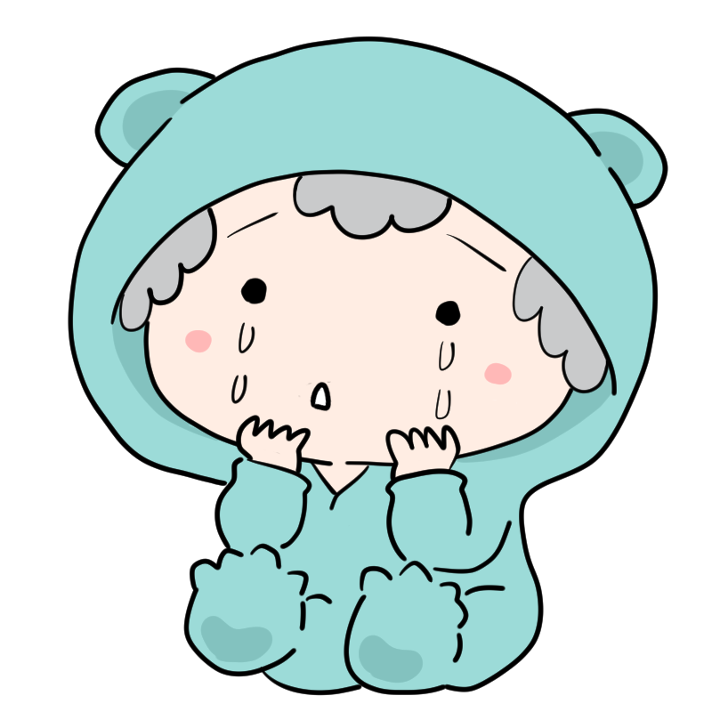 寂しそうに泣く赤ちゃんのかわいいイラスト