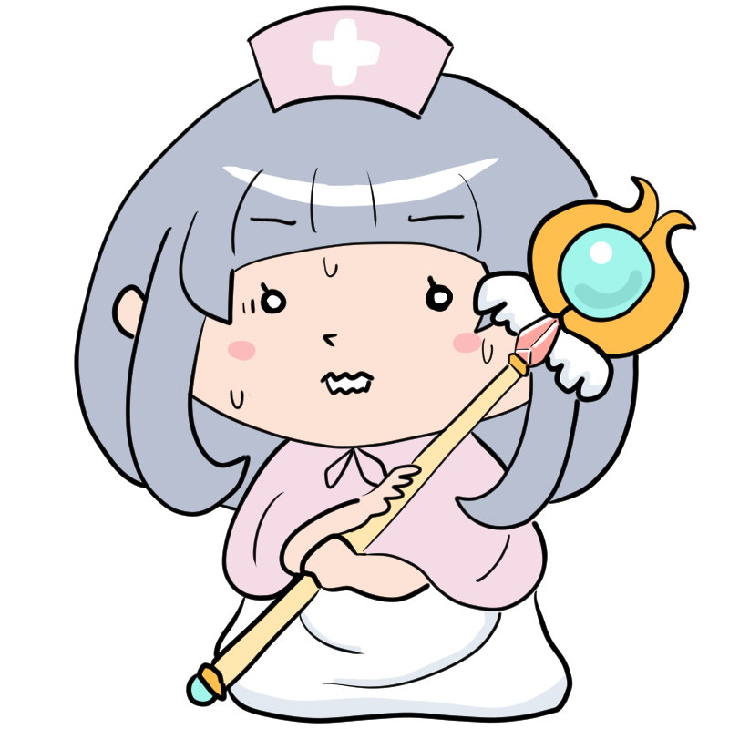 緊張する白魔法使いのかわいいイラスト