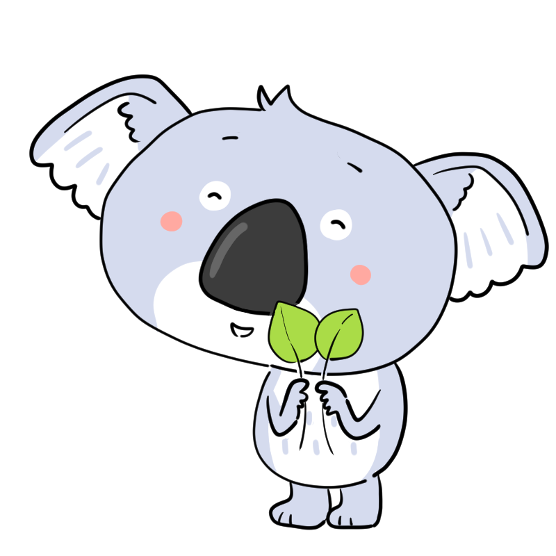笑顔のコアラのかわいいイラスト