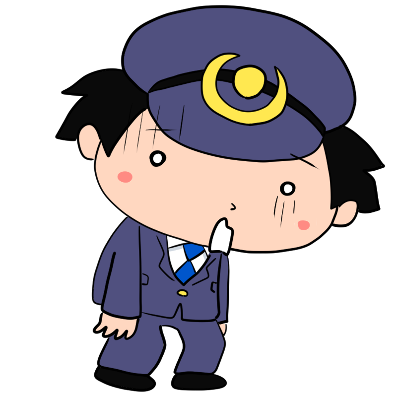落ちこむ男性警察官のかわいいイラスト