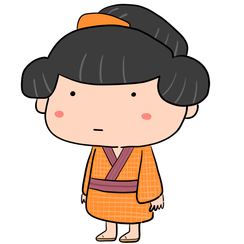ぼーっとする江戸の町娘のかわいいイラスト