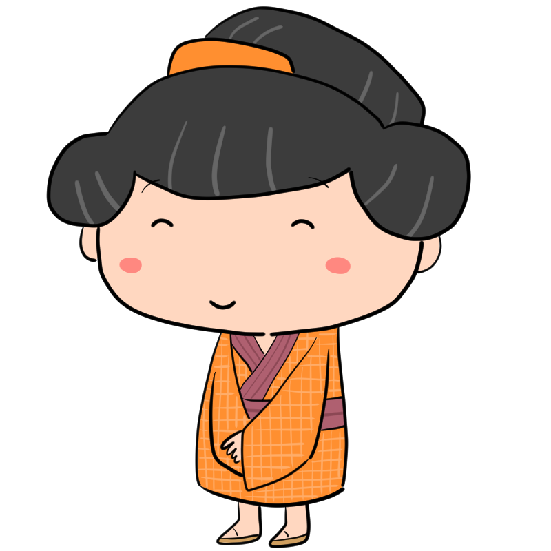 優しく笑う江戸の町娘のかわいいイラスト