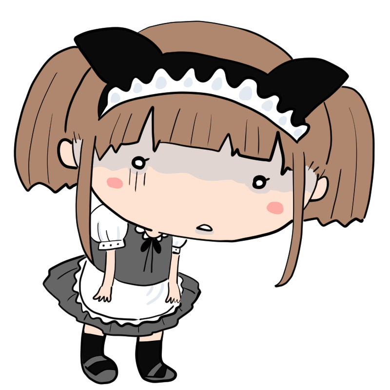 落ち込むメイド少女のかわいいイラスト