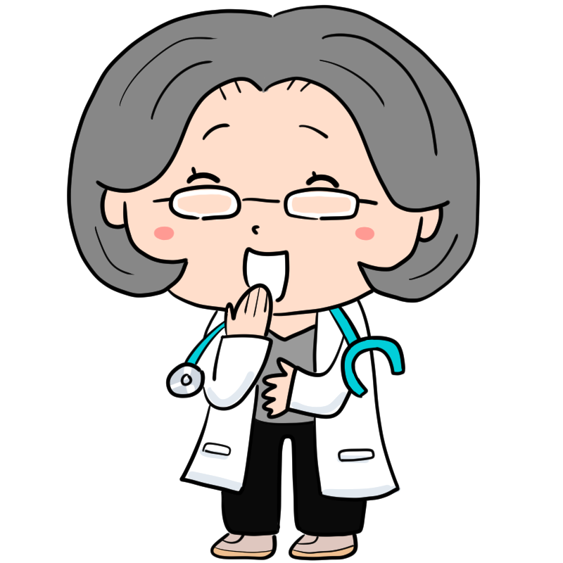 笑う女性の医者のかわいいイラスト