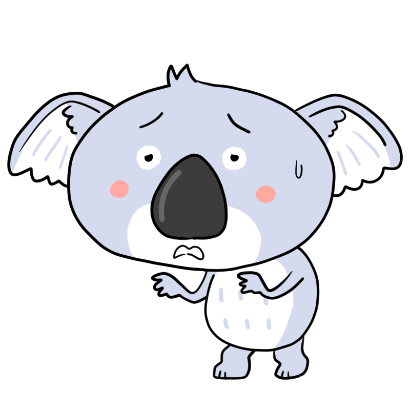 困るコアラのかわいいイラスト