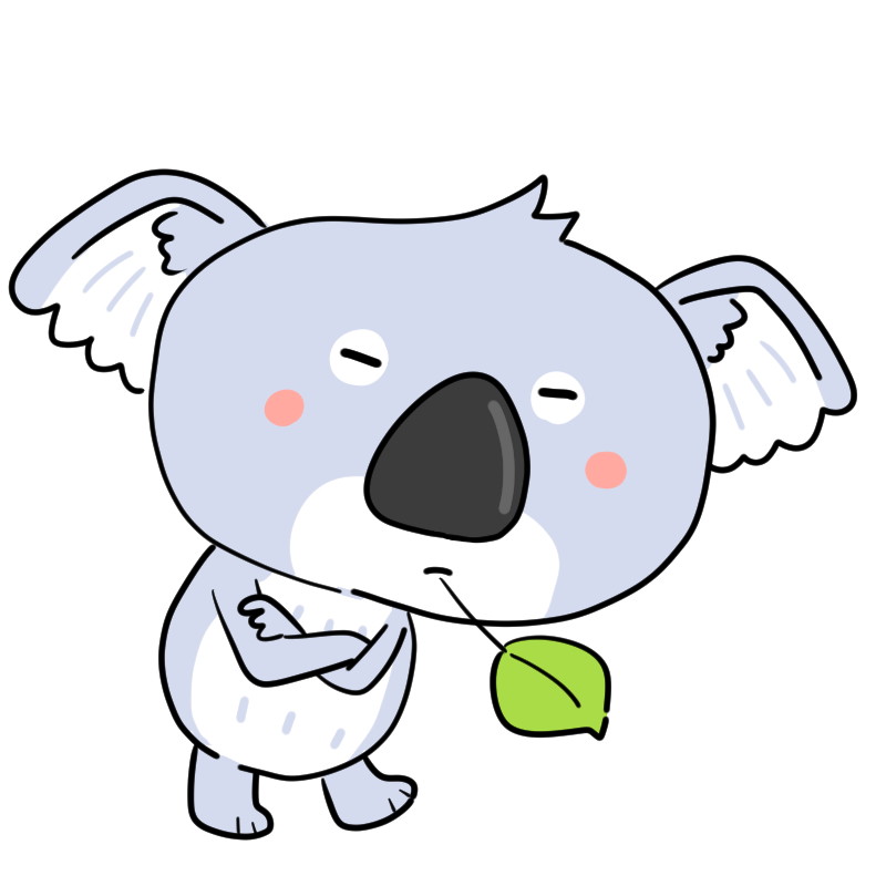考えるコアラのかわいいイラスト