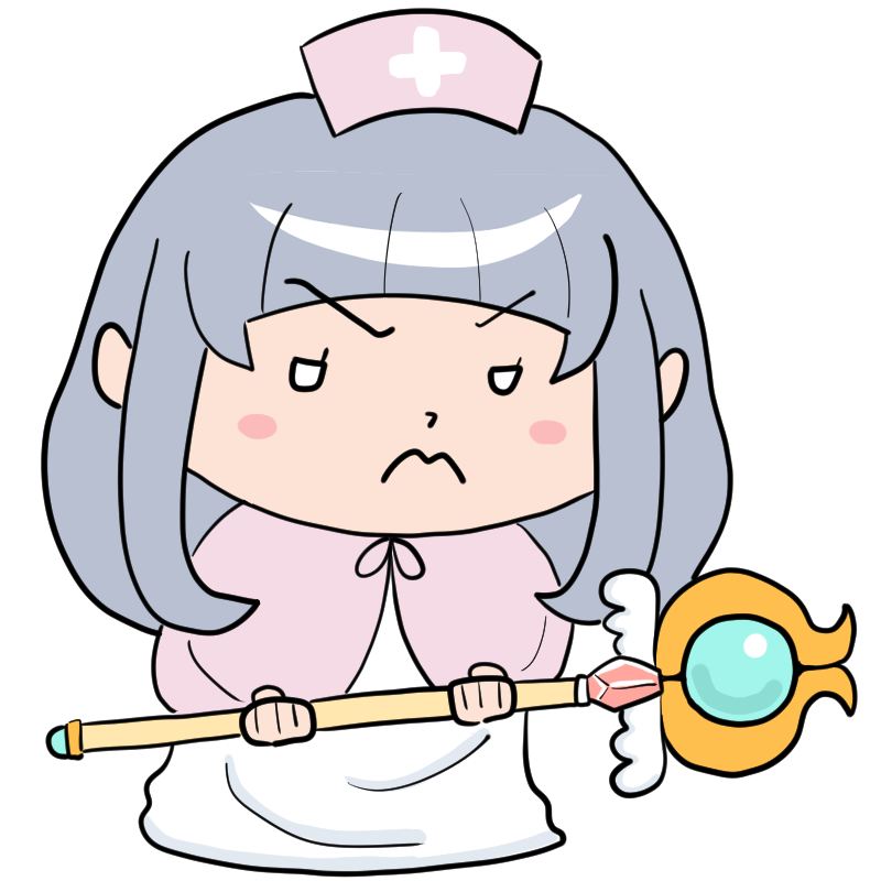 悔しそうな白魔法少女のかわいいイラスト