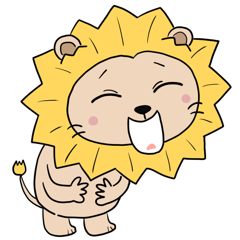 笑うライオンのかわいいイラスト