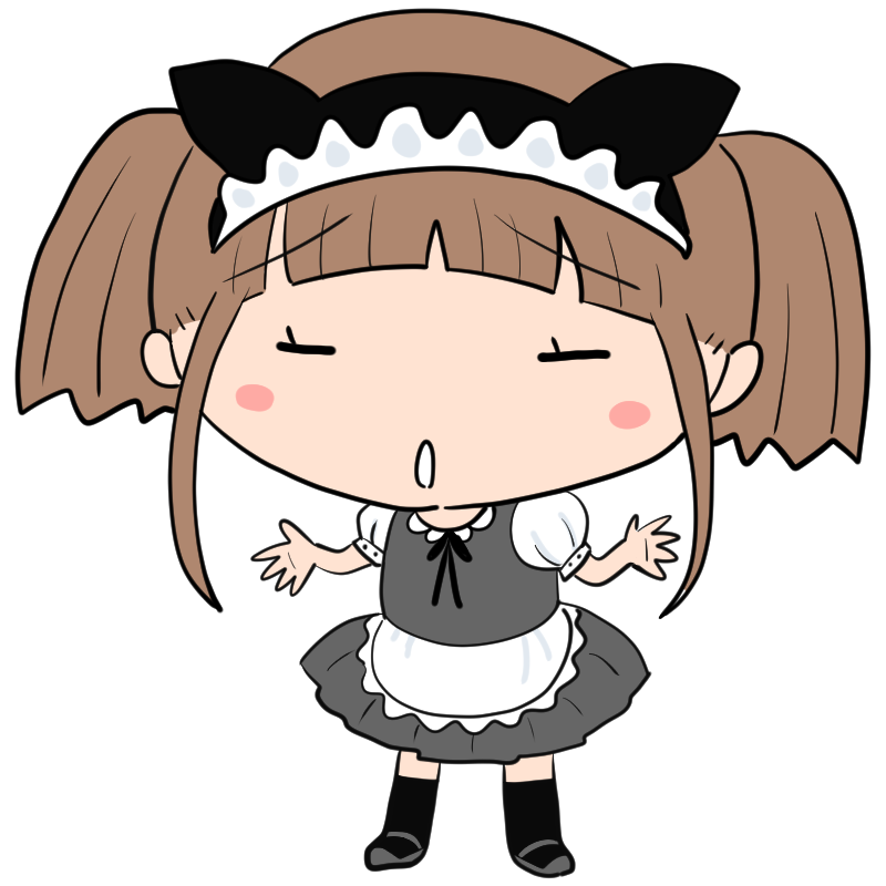呆れるメイド少女のかわいいイラスト
