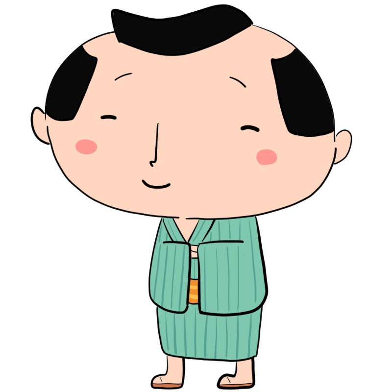 微笑む江戸の町人のかわいいイラスト