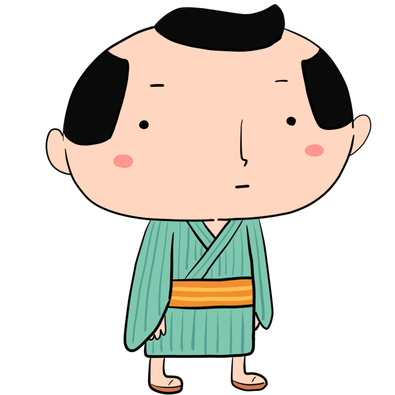 無表情の江戸町人の男のかわいいイラスト