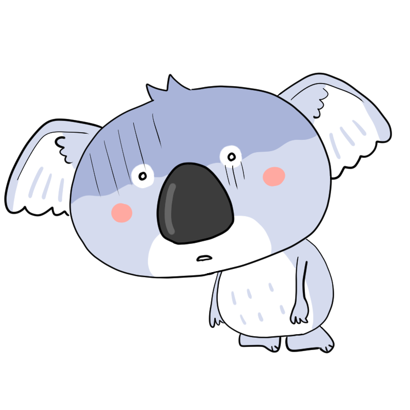 落ち込むコアラのかわいいイラスト
