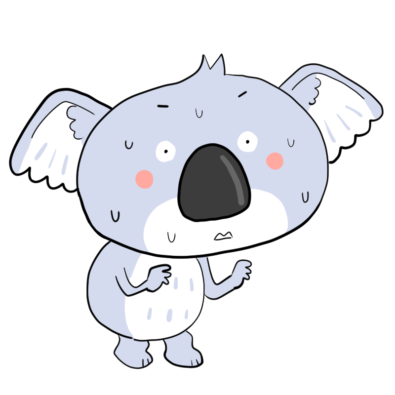 動揺するコアラのかわいいイラスト