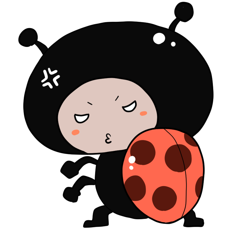 怒るテントウムシのかわいいイラスト