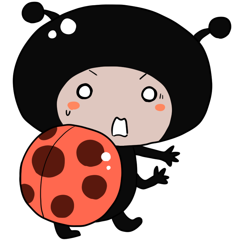 驚くてんとう虫のかわいいイラスト