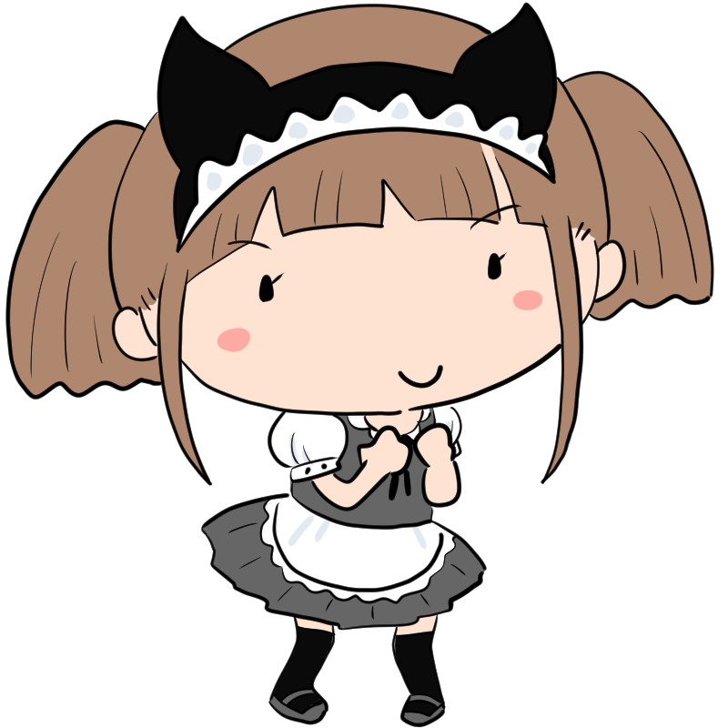やる気をだすメイド少女のかわいいイラスト