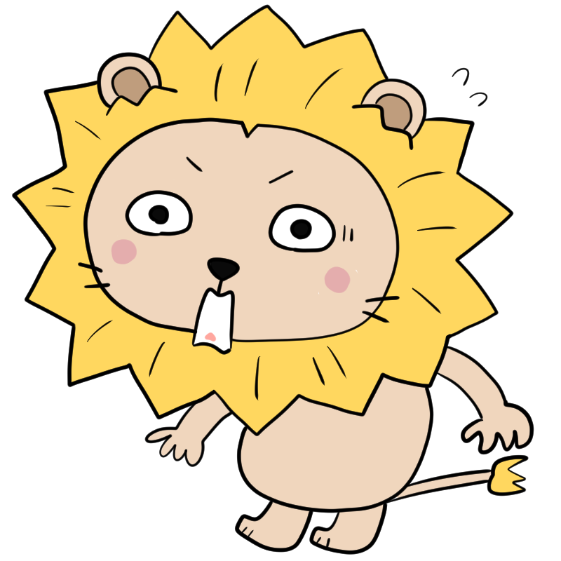 驚くライオンのかわいいイラスト