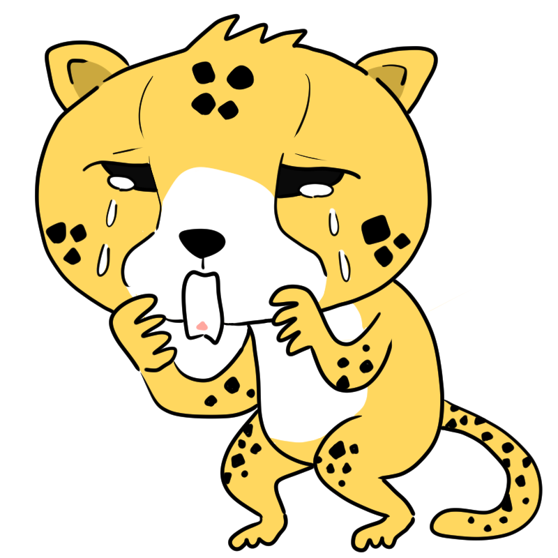 泣くチーターのかわいいイラスト
