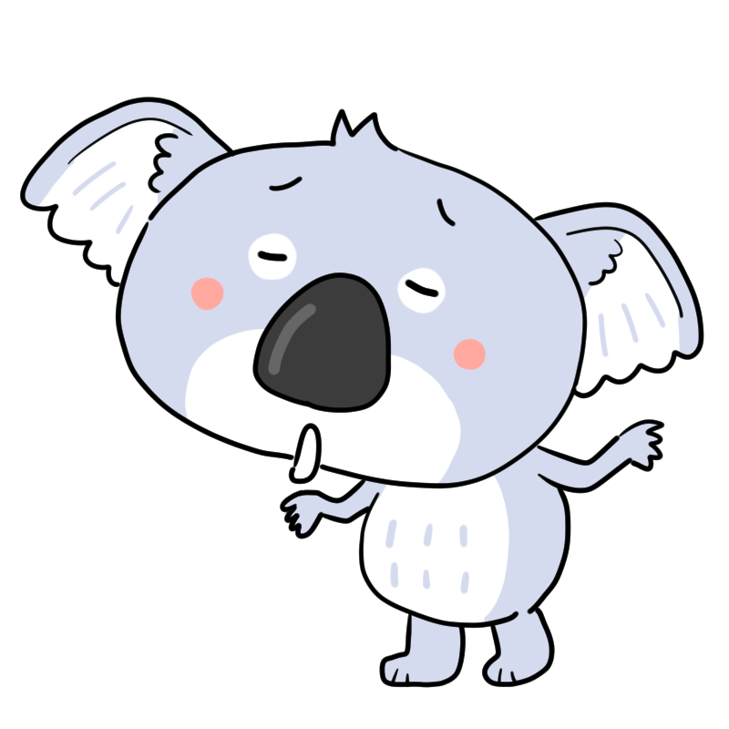 呆れるコアラのかわいいイラスト