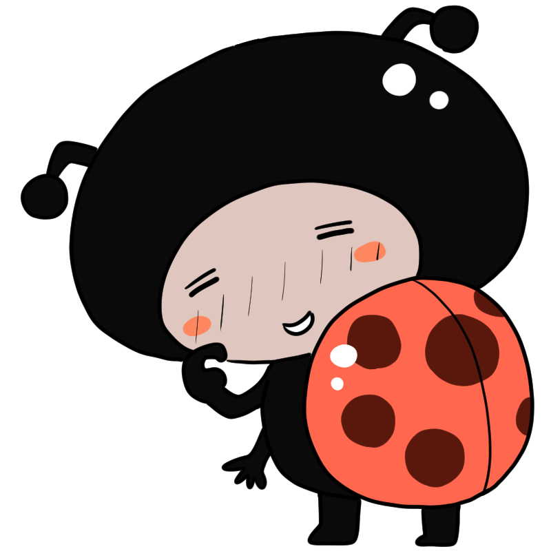照れるてんとう虫のかわいいイラスト