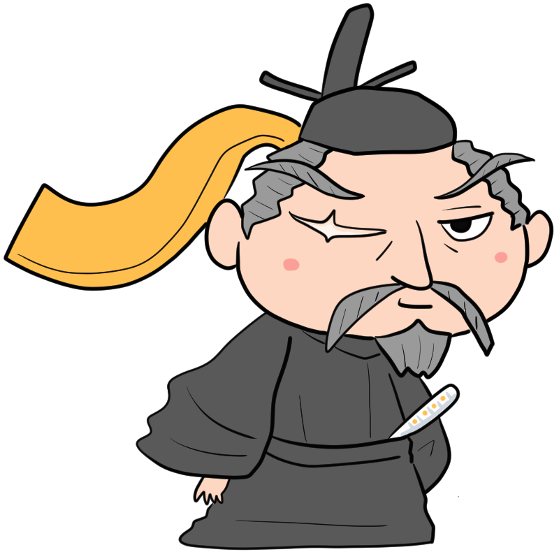 悠然と立つ伊達政宗のかわいいイラスト