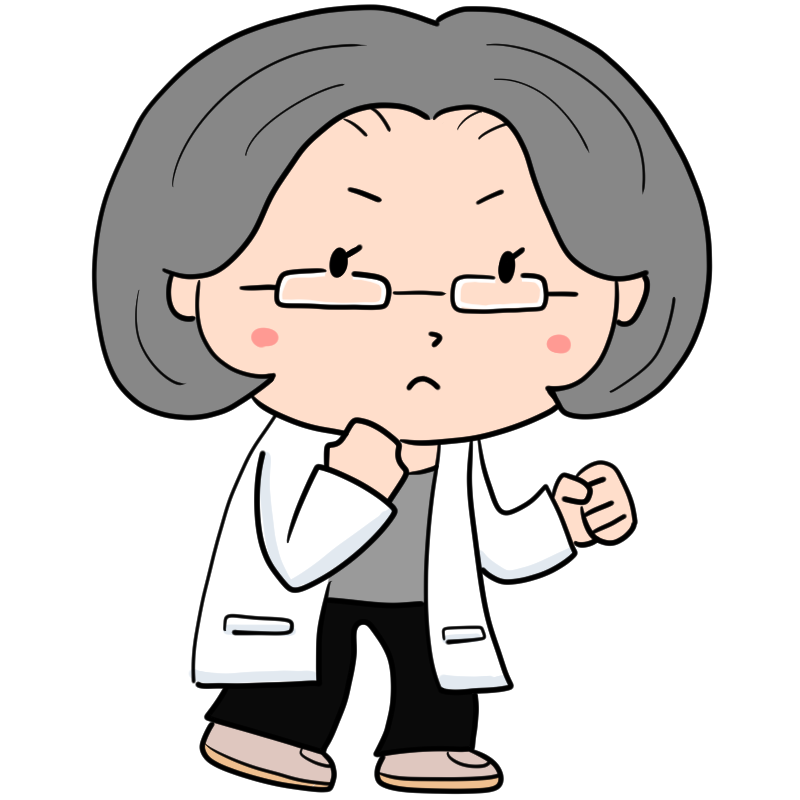 やる気になった白衣の女性のかわいいイラスト