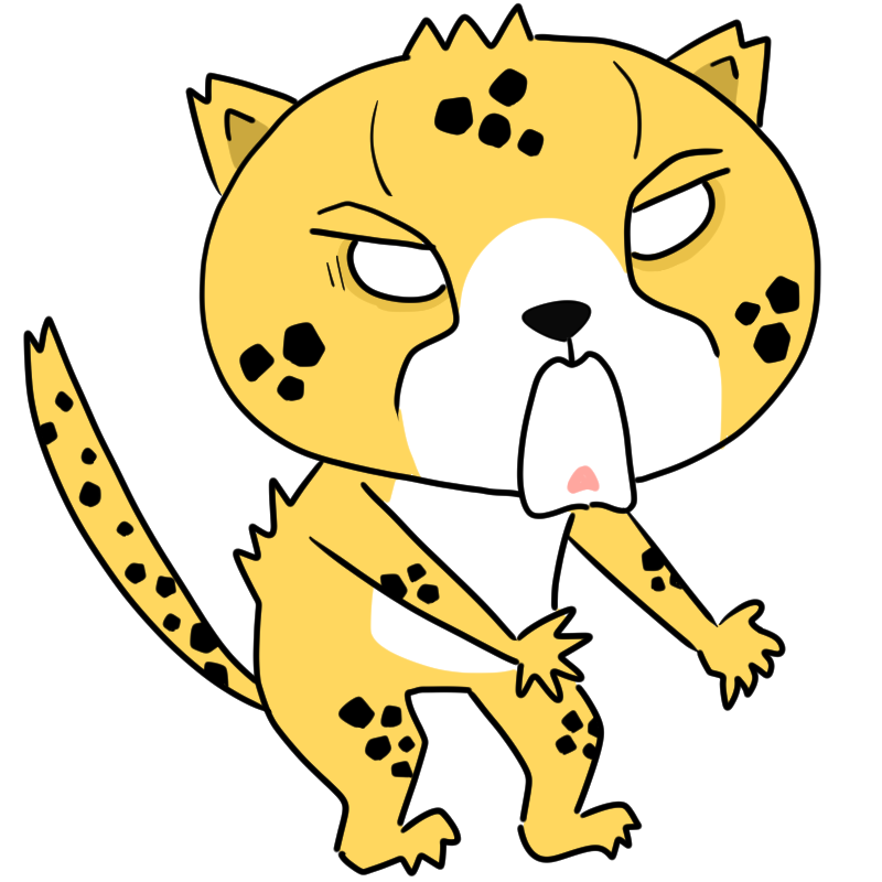 驚くチーターのかわいいイラスト
