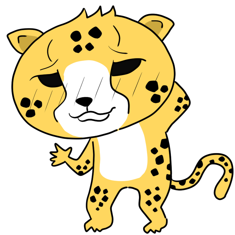 照れるチーターのかわいいイラスト