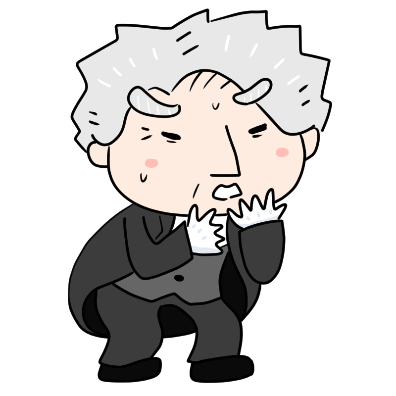 驚く執事のかわいいイラスト