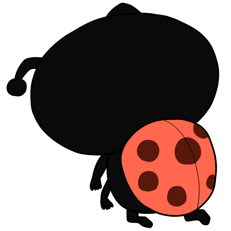 落ち込むテントウムシのかわいいイラスト