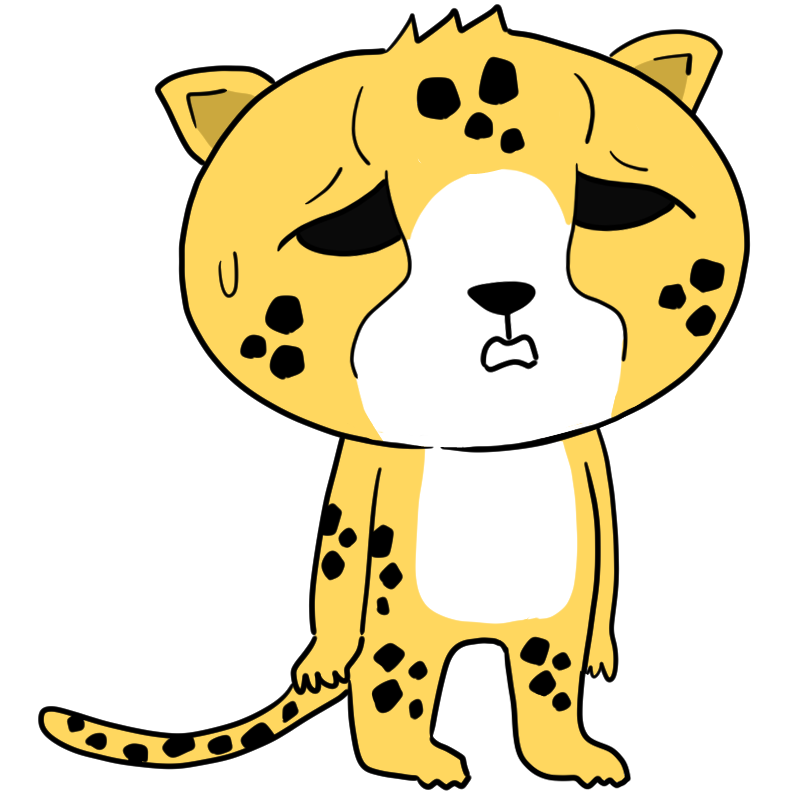 困るチーターのかわいいイラスト