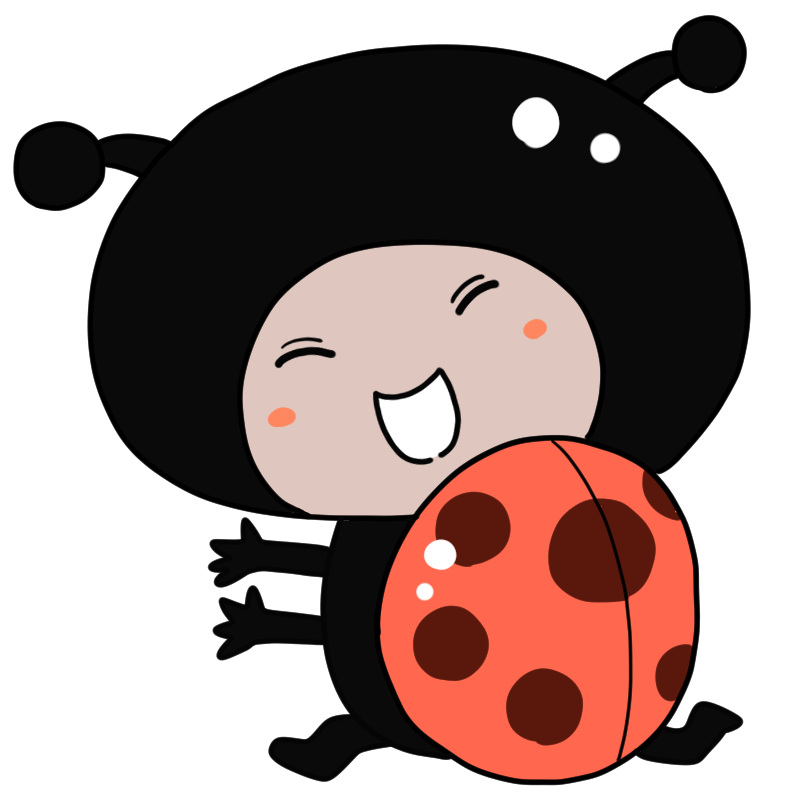 喜ぶてんとう虫のかわいいイラスト