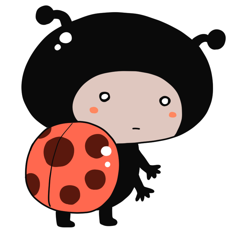 無表情のてんとう虫のかわいいイラスト