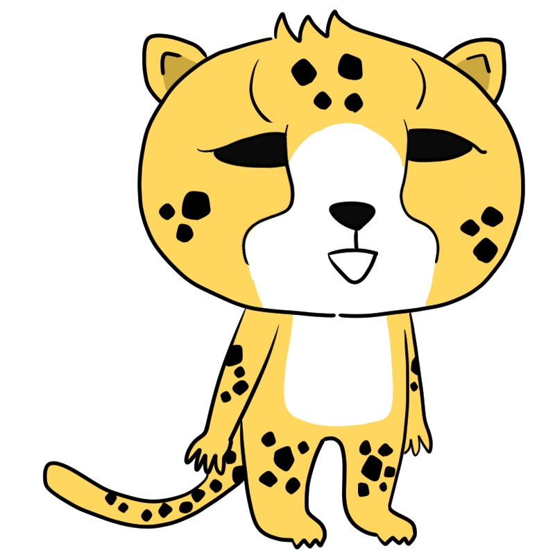 微笑むチーターのかわいいイラスト