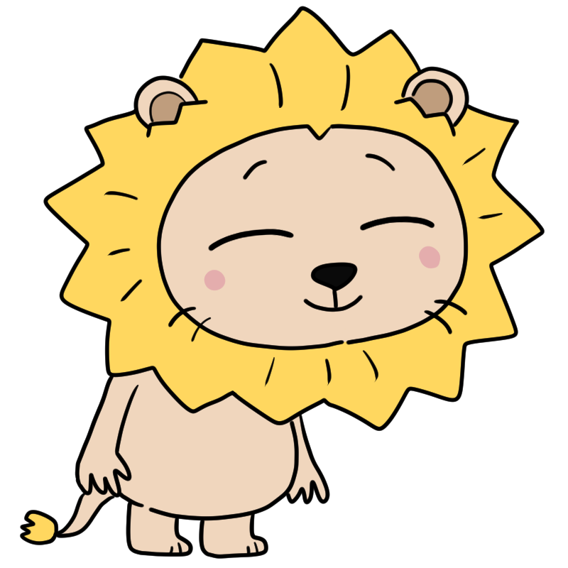 笑うライオンのかわいいイラスト