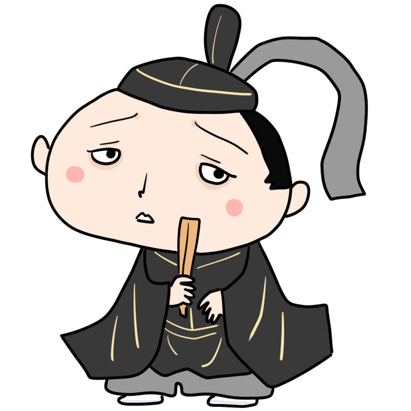 気が弱そうな小早川秀秋のかわいいイラスト