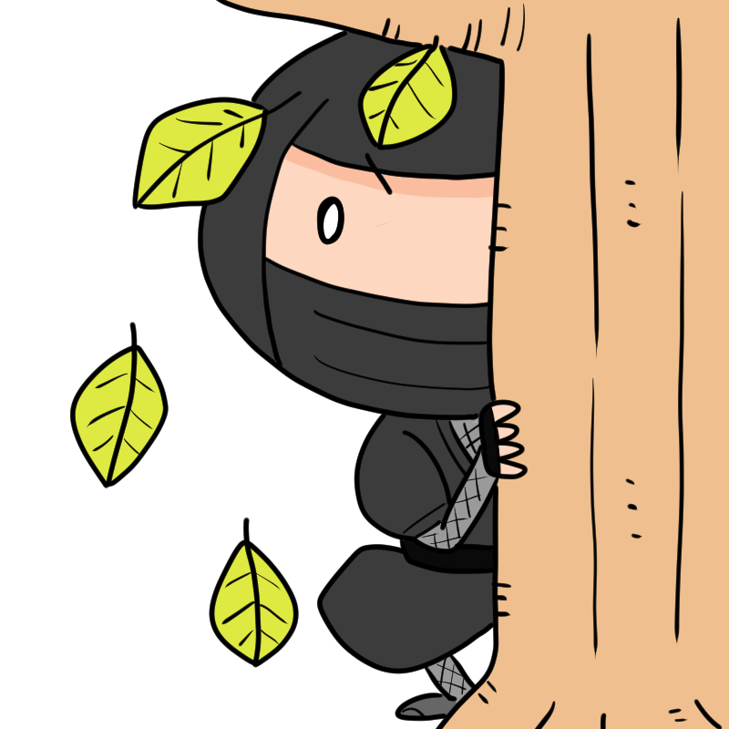 木の葉隠れの術を使う忍者のかわいいイラスト