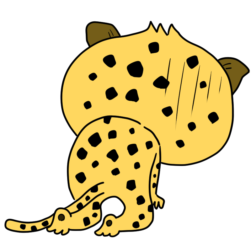 自信を無くしたチーターのかわいいイラスト