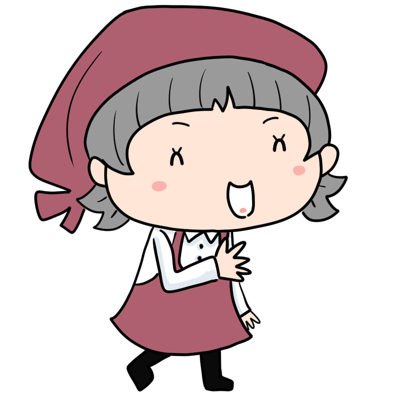 楽しそうな女性店員のかわいいイラスト