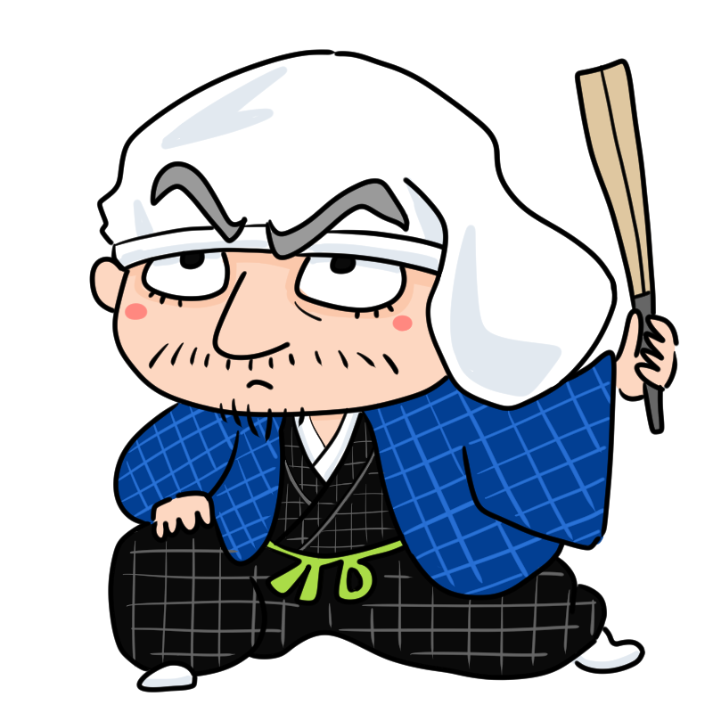 力強く指揮する黒田官兵衛のかわいいイラスト