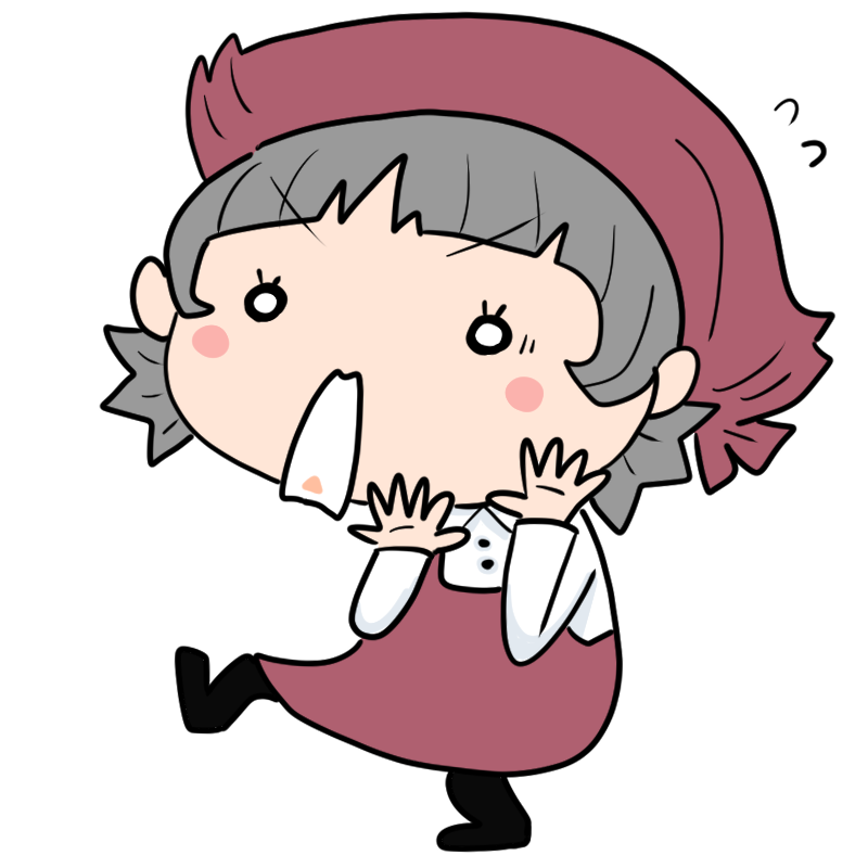 驚くパート店員のかわいいイラスト