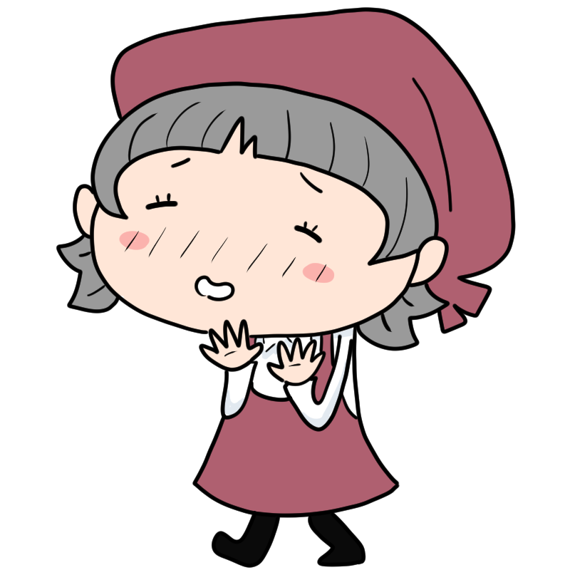 照れる女性店員のかわいいイラスト