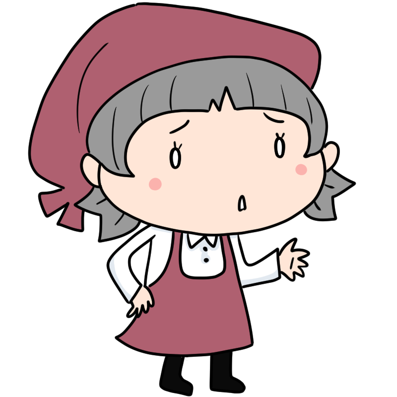 困る三角巾の女性のかわいいイラスト