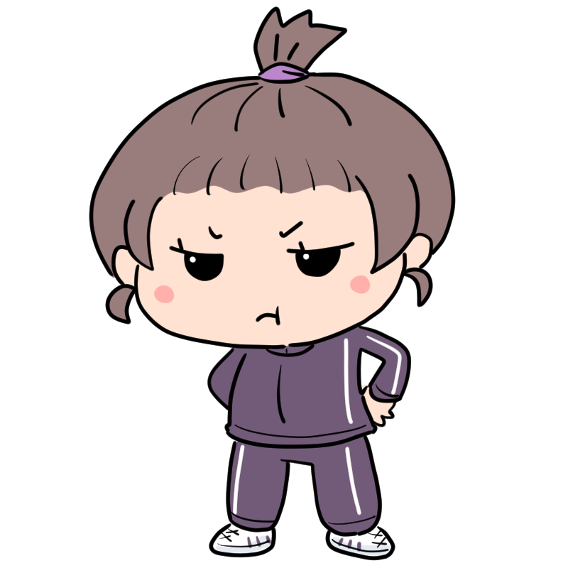 怒るジャージ女子のかわいいイラスト