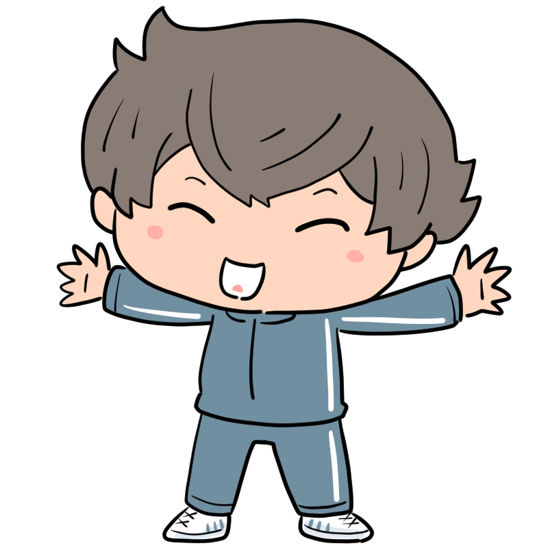 元気なジャージ男子のかわいいイラスト