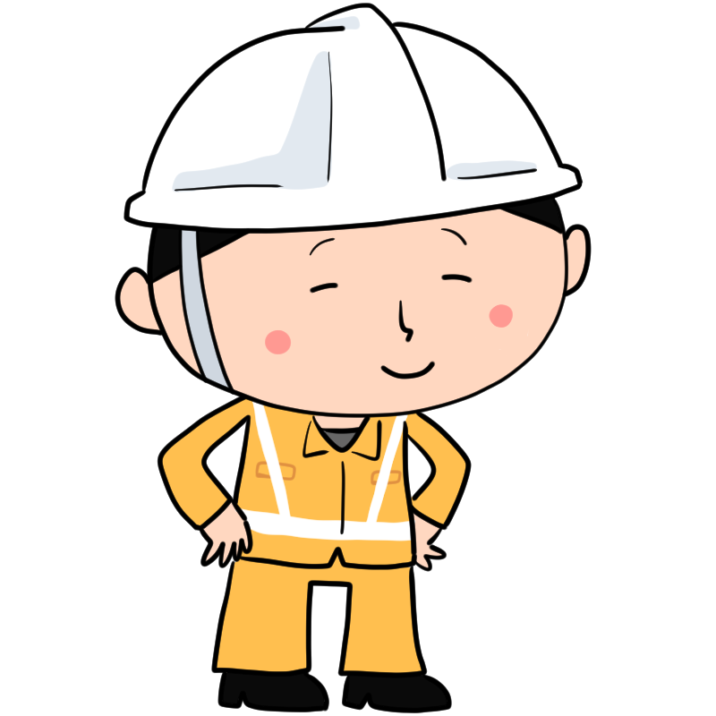 微笑む現場監督のかわいいイラスト