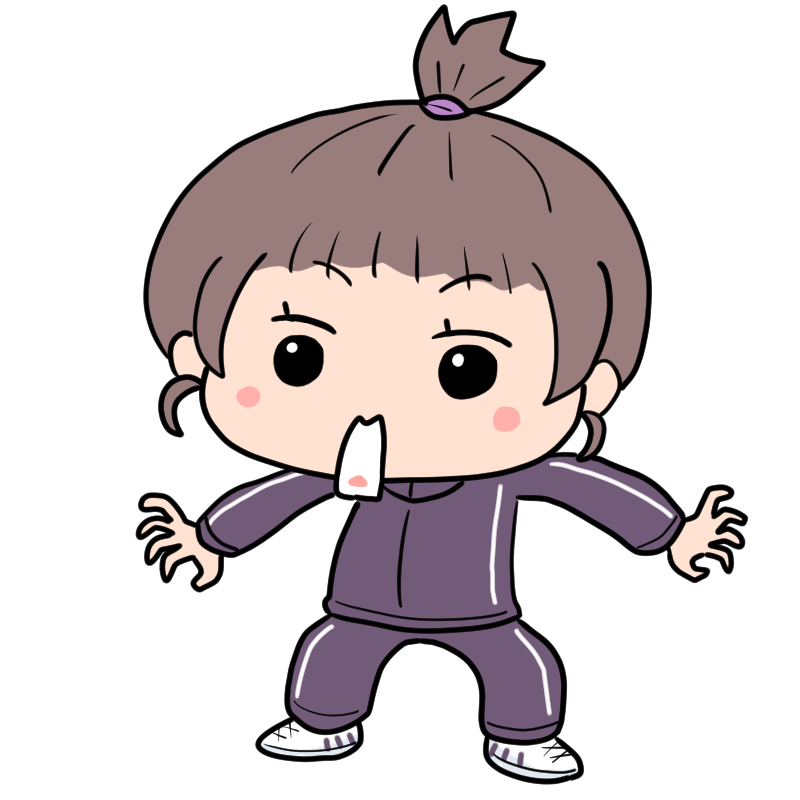 驚くジャージ女子のかわいいイラスト