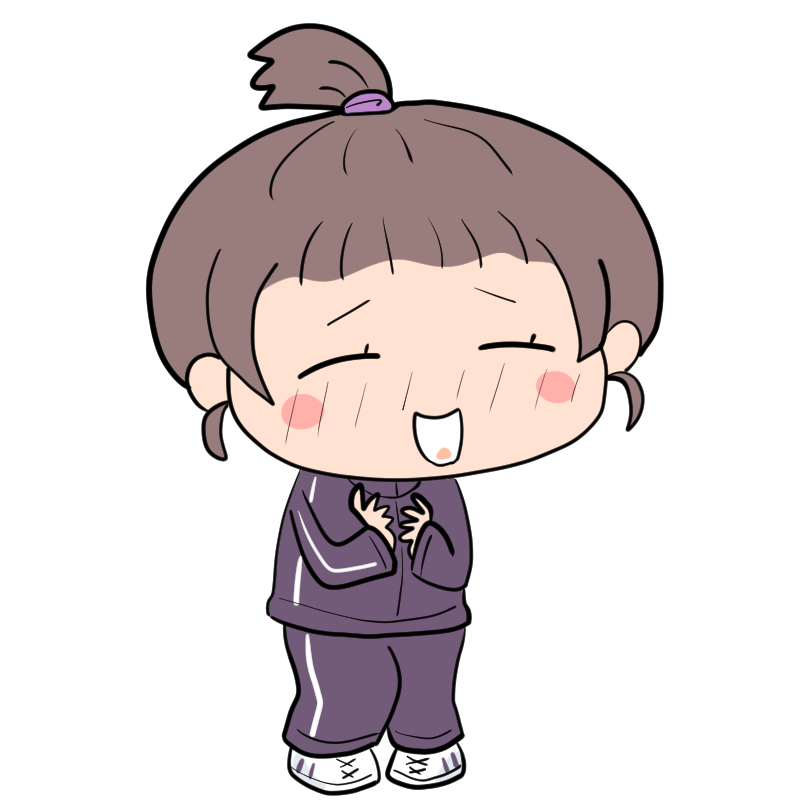 照れるジャージ女子のかわいいイラスト