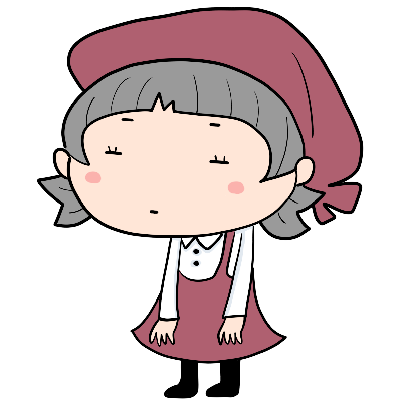 無表情のエプロンの販売員のかわいいイラスト
